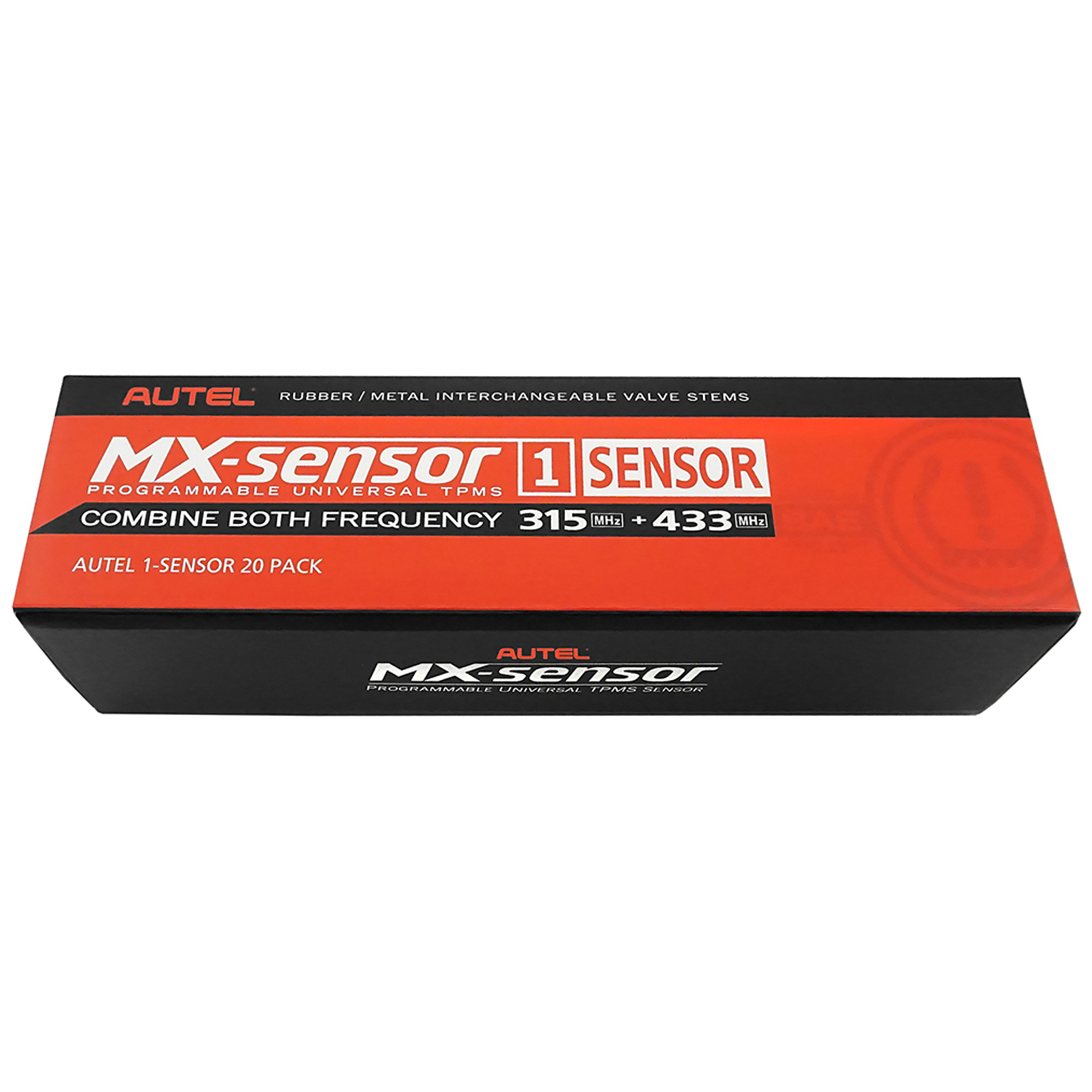 Autel Box of 20 1-Sensors — Programmable Universal TPMS Sensors, Rubber Press-In Valve, 315MHz/433MHz, Model# 300010